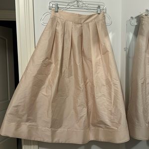 Monique Lhullier blush high waist bridesmaid crepe skirt size 4